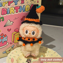 Load image into Gallery viewer, Miniature Halloween Hand-knitted Doll Costume with Hat for 17cm Labubu Dolls Cute DIY Doll Clothes Lovely Outfit Gifts for Girls Friends
