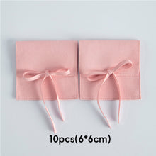 Load image into Gallery viewer, 10pcs Faux Leather Jewelry Pouch Soft Lining Wedding Ring Earrings Necklace Jewelry Storage Bag Reusable Felt Jewelry Packaging
