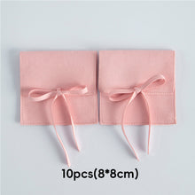 Load image into Gallery viewer, 10pcs Faux Leather Jewelry Pouch Soft Lining Wedding Ring Earrings Necklace Jewelry Storage Bag Reusable Felt Jewelry Packaging
