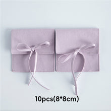 Load image into Gallery viewer, 10pcs Faux Leather Jewelry Pouch Soft Lining Wedding Ring Earrings Necklace Jewelry Storage Bag Reusable Felt Jewelry Packaging
