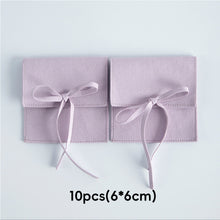 Load image into Gallery viewer, 10pcs Faux Leather Jewelry Pouch Soft Lining Wedding Ring Earrings Necklace Jewelry Storage Bag Reusable Felt Jewelry Packaging
