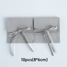 Load image into Gallery viewer, 10pcs Faux Leather Jewelry Pouch Soft Lining Wedding Ring Earrings Necklace Jewelry Storage Bag Reusable Felt Jewelry Packaging

