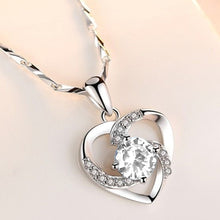 Load image into Gallery viewer, Heart Pendant Necklace Dainty Crystal Pendant Blue Stone Jewelry Romantic Valentine's Day Gift
