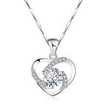 Load image into Gallery viewer, Heart Pendant Necklace Dainty Crystal Pendant Blue Stone Jewelry Romantic Valentine's Day Gift
