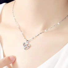 Load image into Gallery viewer, Heart Pendant Necklace Dainty Crystal Pendant Blue Stone Jewelry Romantic Valentine's Day Gift
