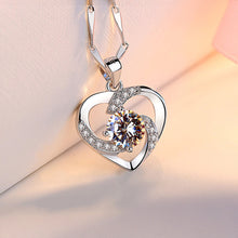 Load image into Gallery viewer, Heart Pendant Necklace Dainty Crystal Pendant Blue Stone Jewelry Romantic Valentine's Day Gift
