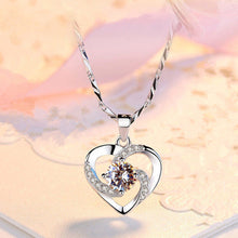 Load image into Gallery viewer, Heart Pendant Necklace Dainty Crystal Pendant Blue Stone Jewelry Romantic Valentine's Day Gift
