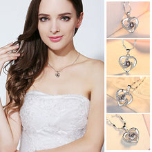 Load image into Gallery viewer, Heart Pendant Necklace Dainty Crystal Pendant Blue Stone Jewelry Romantic Valentine's Day Gift
