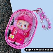 Load image into Gallery viewer, For 17cm Labubu V1 V2 V3 15cm Cotton Doll Outfit Crossbody Pain Bag PVC Storage Bag Dolls Display Bag
