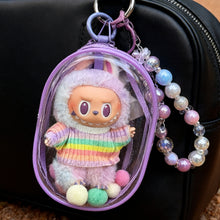 Load image into Gallery viewer, For 17cm Labubu V1 V2 V3 15cm Cotton Doll Outfit Crossbody Pain Bag PVC Storage Bag Dolls Display Bag
