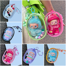 Load image into Gallery viewer, For 17cm Labubu V1 V2 V3 15cm Cotton Doll Outfit Crossbody Pain Bag PVC Storage Bag Dolls Display Bag
