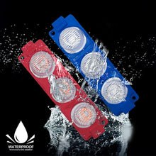 Load image into Gallery viewer, 2in1 6Led 12Led Motorcycle Headlight Bulbs Lamp Red Blue Flashing Motorbike Bright Warning Lamp
