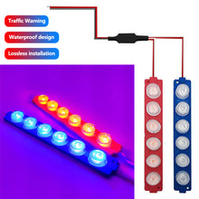 Load image into Gallery viewer, 2in1 6Led 12Led Motorcycle Headlight Bulbs Lamp Red Blue Flashing Motorbike Bright Warning Lamp
