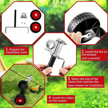 Load image into Gallery viewer, Adjustable Lawn Mower Support Wheel Kit Fits 26/28mm Tube Effortless Rolling Grass Cutter Auxiliary Wheel For Easy Lawn Care Mower Upgrade Part Garden Tool Accessory
