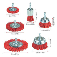 Load image into Gallery viewer, Nylon Polishing Brush Set Abrasive Cleaning Brush Metal Surface Rust &amp; Paint Removal Restoration Polishing DIY Home Craftsmen Power Drill Brush Attachments
