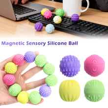 Load image into Gallery viewer, Silicone Sensory Magnetic Balls Soft Colorful Stress Relief Fidget Toy for Adults Kids ADHD Focus Aid Textured Office Desk Toy
