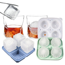 Load image into Gallery viewer, Silicone Ice Cube Tray Whiskey Ice Maker Mold Square Ice Block Tray for Home Bar Party Drinks Beer Kitchen Gadget
