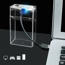 Load image into Gallery viewer, Transparent LED Color Light Cigarette Case With USB Cigarette Lighter Moisture-Proof Sealed Storage Box
