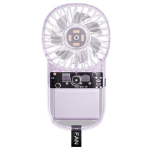 Load image into Gallery viewer, Transparent Card Pocket Fan With Seven-Color Ambient Light USB Charging Portable Handheld High-Wind Fan
