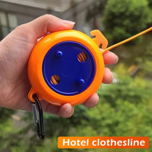 Load image into Gallery viewer, Portable Travel Clothesline Retractable No-Drill Hanging Rope with Hooks for Outdoor Camping Hotel Dormitory
