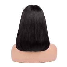 Load image into Gallery viewer, Middle Part High Temperature Filament Wig Bone Straight Hair Wigs with Bangs Brazilian Full Machine Women Hair Wigs Heat Resistant Wig
