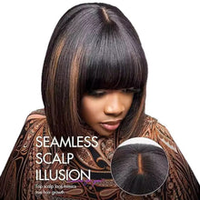 Load image into Gallery viewer, Synthetic Wigs Bob Wig with Bangs Women Glueless Headband Wigs Daily Use Beginner Friendly Whole Wig Cover
