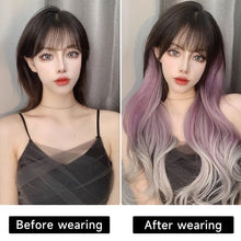 Load image into Gallery viewer, Long Hair Highlight Gradient Wig Piece Women's One-Piece Extension Natural Seamless Wig Volumizing for Increasing Straight Curly
