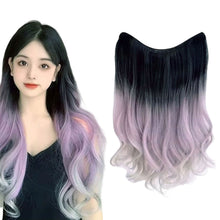 Load image into Gallery viewer, Long Hair Highlight Gradient Wig Piece Women's One-Piece Extension Natural Seamless Wig Volumizing for Increasing Straight Curly
