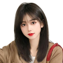 Load image into Gallery viewer, Synthetic Long Straight U-Shaped Half Head Wig Piece for Women Black Brown Clips in Hair Extension Natural Fake Hairpieces
