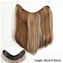 Load image into Gallery viewer, Synthetic Long Straight U-Shaped Half Head Wig Piece for Women Black Brown Clips in Hair Extension Natural Fake Hairpieces
