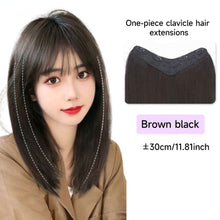 Load image into Gallery viewer, Synthetic Long Straight U-Shaped Half Head Wig Piece for Women Black Brown Clips in Hair Extension Natural Fake Hairpieces
