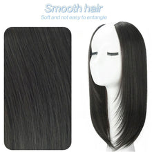 Load image into Gallery viewer, Synthetic Long Straight U-Shaped Half Head Wig Piece for Women Black Brown Clips in Hair Extension Natural Fake Hairpieces
