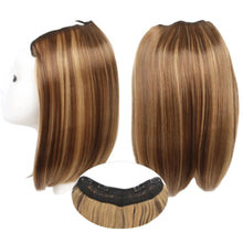 Load image into Gallery viewer, Synthetic Long Straight U-Shaped Half Head Wig Piece for Women Black Brown Clips in Hair Extension Natural Fake Hairpieces
