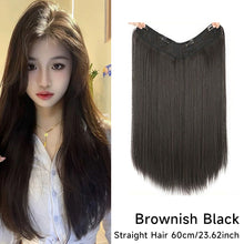 Load image into Gallery viewer, Wig Women's Long Hair One-piece U-shaped Extension Natural Invisible and Seamless Imitation Long Straight Hair Patch Wig

