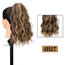Load image into Gallery viewer, Premium Synthetic Curly Claw Clip in Ponytail Daily Use Blonde Short Hairpiece Fluffy False Hair Lady Pigtail Hair Extensions
