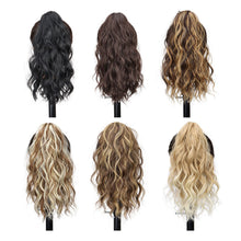 Load image into Gallery viewer, Premium Synthetic Curly Claw Clip in Ponytail Daily Use Blonde Short Hairpiece Fluffy False Hair Lady Pigtail Hair Extensions
