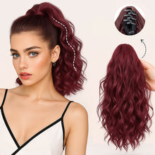 Load image into Gallery viewer, Premium Synthetic Curly Claw Clip in Ponytail Daily Use Blonde Short Hairpiece Fluffy False Hair Lady Pigtail Hair Extensions
