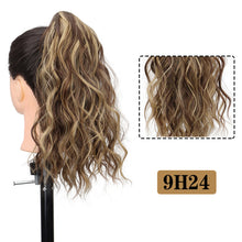 Load image into Gallery viewer, Premium Synthetic Curly Claw Clip in Ponytail Daily Use Blonde Short Hairpiece Fluffy False Hair Lady Pigtail Hair Extensions
