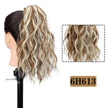 Load image into Gallery viewer, Premium Synthetic Curly Claw Clip in Ponytail Daily Use Blonde Short Hairpiece Fluffy False Hair Lady Pigtail Hair Extensions
