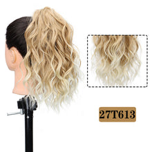 Load image into Gallery viewer, Premium Synthetic Curly Claw Clip in Ponytail Daily Use Blonde Short Hairpiece Fluffy False Hair Lady Pigtail Hair Extensions
