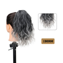 Load image into Gallery viewer, Premium Synthetic Curly Claw Clip in Ponytail Daily Use Blonde Short Hairpiece Fluffy False Hair Lady Pigtail Hair Extensions
