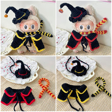 Load image into Gallery viewer, Miniature Halloween Hand-knitted Magic Academy Style Costume with Hat Scarf for 17cm Labubu Cute DIY Doll Clothes Lovely Outfit Gifts
