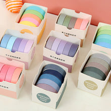 Load image into Gallery viewer, Card Lover 5 Rolls Basic Series Journal Colourful Washi Tape Scrapbooking Morandi Color Masking Tape Journaling Material
