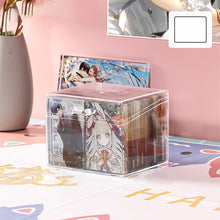 Load image into Gallery viewer, Blind Box Photo Card Storage Case Acrylic Transparent Holder for Pop Mart Name Cards Compartment Flip-Lid Organizer Box
