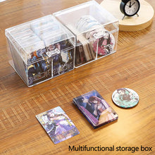 Load image into Gallery viewer, Blind Box Photo Card Storage Case Acrylic Transparent Holder for Pop Mart Name Cards Compartment Flip-Lid Organizer Box
