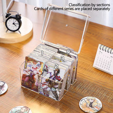 Load image into Gallery viewer, Blind Box Photo Card Storage Case Acrylic Transparent Holder for Pop Mart Name Cards Compartment Flip-Lid Organizer Box
