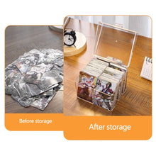 Load image into Gallery viewer, Blind Box Photo Card Storage Case Acrylic Transparent Holder for Pop Mart Name Cards Compartment Flip-Lid Organizer Box

