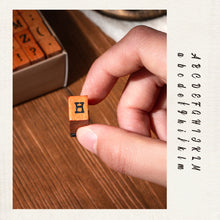 Load image into Gallery viewer, 70 Pieces Vintage-Style Wooden Stamp Set Box Cross-Border Upper Lowercase English Letters Numbers Symbols Stamps for Scrapbooking Craft Use
