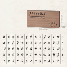 Load image into Gallery viewer, 70 Pieces Vintage-Style Wooden Stamp Set Box Cross-Border Upper Lowercase English Letters Numbers Symbols Stamps for Scrapbooking Craft Use
