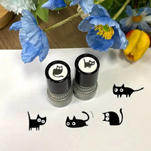 Load image into Gallery viewer, 4 Styles Cute Cartoon Stamps Lovely Small Black Cat Stamp DIY Scrapbooking Decoration Diary Collage Stationery

